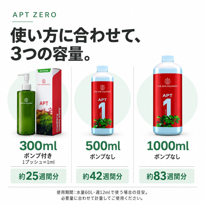 APT ZERO 容量の選び方